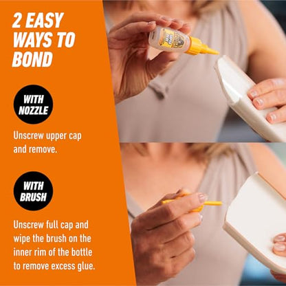 Gorilla Super Glue, Brush and Nozzle Two-Way Applicator, Clear, 12 g - size: 1 - Pack