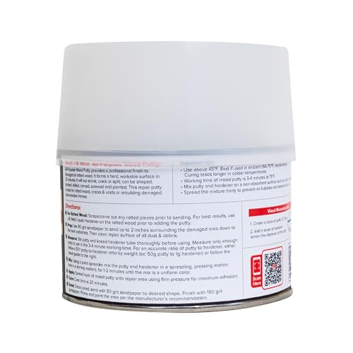 J-B Weld 40003 Wood Restore Repair Putty - 0.75 Pt. Putty, 0.75 Oz. Hardener - size: 12 oz