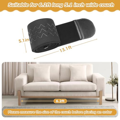 Under Couch Blocker 5" x 13 ft, Elastic Sofa Gap Bumper for Kids & Pets - size: Large