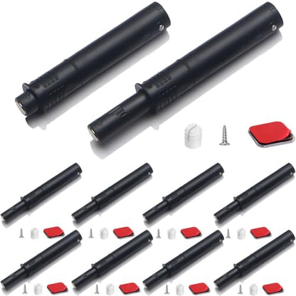 2.87" Push to Open Cabinet Hardware 10 Pack Push Latch & Lock - color: Black, size: 2.87in - 10 Pack