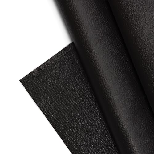 Textured Faux Leather Fabric, Smooth Pebble Grain Vinyl Sheets, Embossed Material, Upholstery, Fashion Apparel, Automotive, DIY and Crafting Pleather - 5 Yard Roll (Charcoal) - color: Charcoal, size: 5 Yard Roll