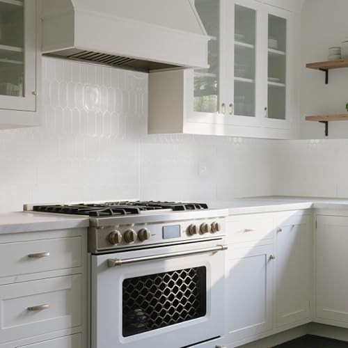 Art3d 10-Pack Arrowhead Design Wall Tile, Peel and Stick Backsplash, White - color: White