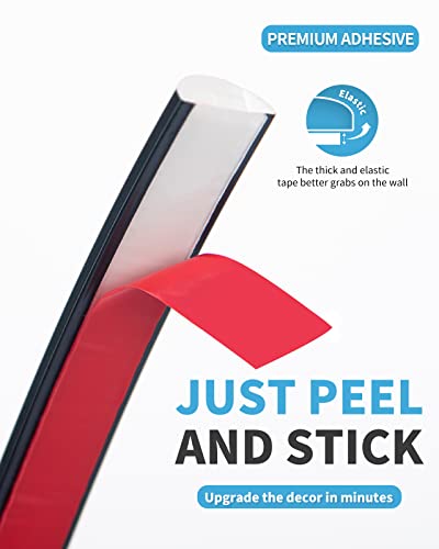 Art3d 10 ft Peel and Stick Flexible Molding Trim for Wall Tile Edge, Black - color: Black, size: 10 feet