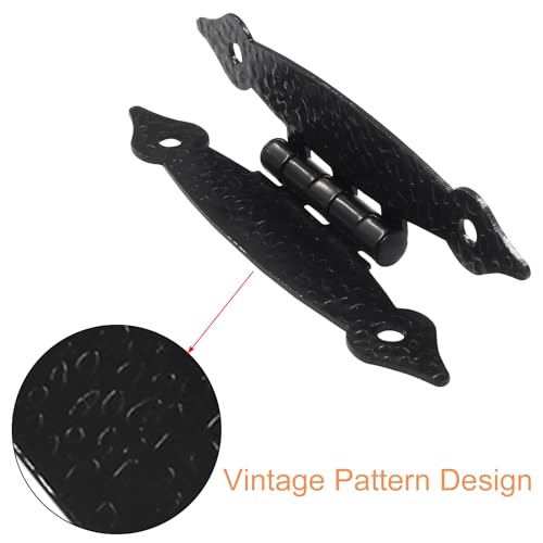 12 Pcs H-Shape Cabinet Hinges, Black Hammercraft Flat Flush Mount - color: Black, size: 12 Pack