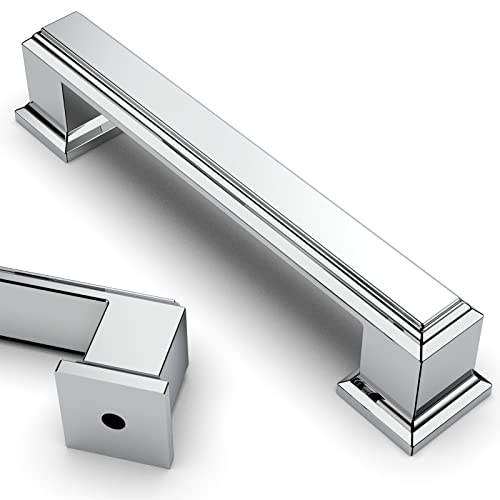 Asidrama 20 Pack 3.75 inch Polished Chrome Kitchen Cabinet Handles - color: Polished Chrome, size: 3.75" Hole Center(96mm)