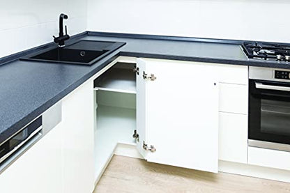 IMEX - Cabinet Door & Kitchen Hinges - Soft Close & Slide On - Full Overlay Lazy Susan Hardware - Metal Face Frame Plate for Floded - Packs with Plates & Mounting Screws Included (5 Pack)