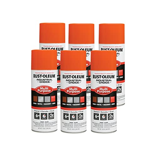 Rust-Oleum Multi-Purpose Enamel Spray Paint, OSHA Safety Orange, 12oz, 6pk - color: Safety Orange