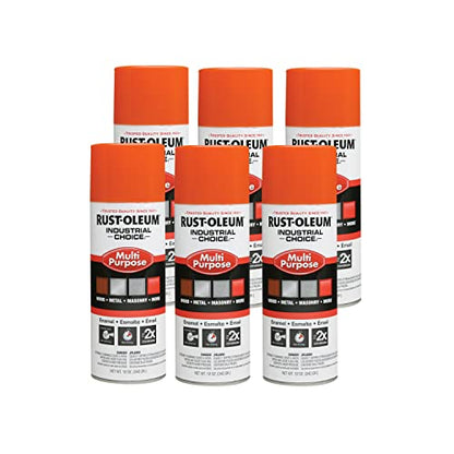 Rust-Oleum Multi-Purpose Enamel Spray Paint, OSHA Safety Orange, 12oz, 6pk - color: Safety Orange