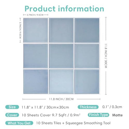 Commomy 10 Pcs Faux Brick 3D Peel and Stick Tile 11.8"x11.8" - color: Brick-09B