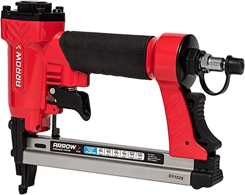 Arrow PT50 Oil-Free Pneumatic Staple Gun,Professional Heavy-Duty Stapler for Wood,Upholstery,Carpet,Wire Fencing,Fits 1/4”,5/16”,3/8",1/2",9/16” Staples,Red,(Pack of 3) - size: 1 Unit (Pack of 3)