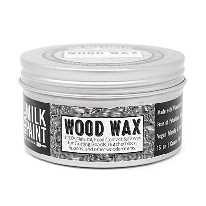 Real Milk Paint, Wood Wax for Finishing, Unfinished Furniture, Cutting Boards, Butcher Blocks, Food Grade, Vegan, 16 oz - size: 16 Ounce (Pack of 1)