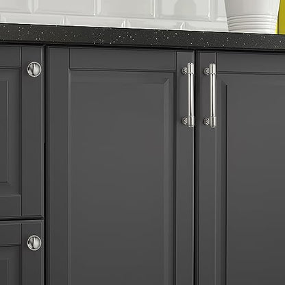 10 Pack 3 Inch Brushed Satin Nickel Pulls - Cabinet Handles and Drawer Pulls - color: Brushed Nickel, size: 3"(76mm) hole center