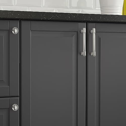 10 Pack 3 3/4" (96mm) Cabinet Handles - Brushed Satin Nickel Pulls for Kitchen Cabinets and Cupboards - color: Brushed Nickel, size: 3-3/4"(96mm) hole center