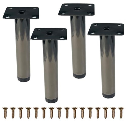 4 Pcs 5" Adjustable Polish Black Furniture Legs for Cabinet, DIY Shelf - color: Polish Black, size: 5" / 13cm