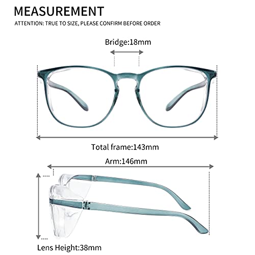 Alsenor Safety Glasses Anti Fog Goggles Protective Eyewear Blue Light Blocking Anti Dust UV Protection Glasses For Men Women (2 Pack(new-blue+new-purple)) - color: 2 Pack (New Blue + New Purple)