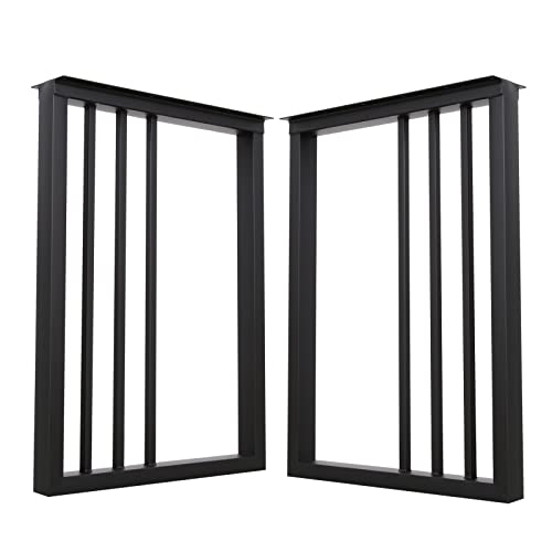 Metal Table Legs 28''Hight 20'' Wide Black Heavy Duty Furniture Legs for DIY Coffee Table Modern Desk Legs Industrial & Rustic Duty Square Tube Desk Legs Set of 2 (28X20 inch) - size: 28X20 inch