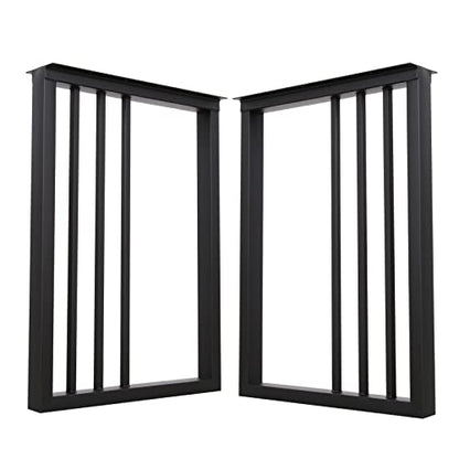 Metal Table Legs 28''Hight 20'' Wide Black Heavy Duty Furniture Legs for DIY Coffee Table Modern Desk Legs Industrial & Rustic Duty Square Tube Desk Legs Set of 2 (28X20 inch) - size: 28X20 inch