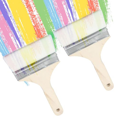 5 Inch Wide Wool Paint Brushes, Set of 2 for DIY and Furniture - size: 5 Inch