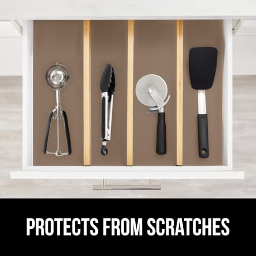 GORILLA GRIP® Peel and Stick Paper, Cabinet Liner, 11.8"x10' Dark Beige - color: Beige, size: 120"w X 11.8"l