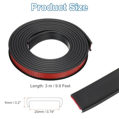PATIKIL TPE U-Shape Edge Banding, 13/16 Inch x 9.8ft Self Adhesive Flexible Veneer Edging Trim Furniture Edge Protector for Shelf Cabinet Table Repair Restoration, Black - size: 9.8Ft x 0.79"