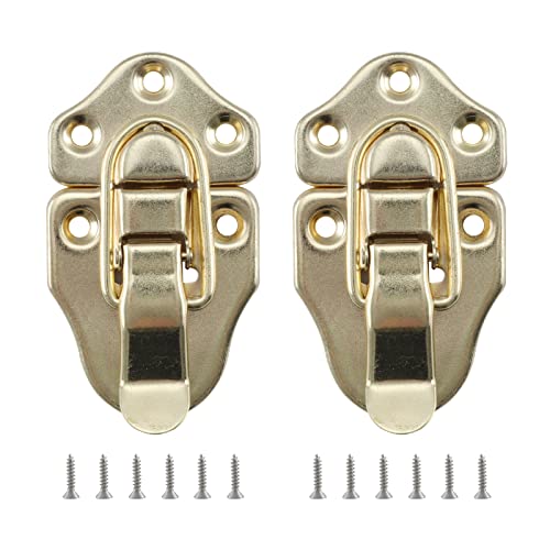 Duckbill Hasp Latches, Small Toggle Box Latches, Bright Brass, 2 Pack - color: Bright Brass, size: 2 Sell Pack