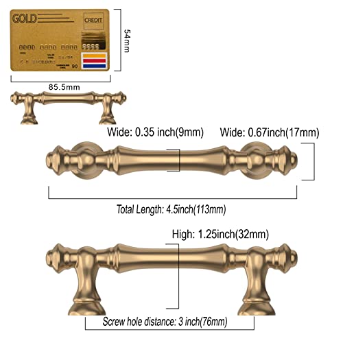 Amerdeco 10 Pack Champagne Bronze Cabinet Pulls 3" - color: Champagne Bronze, size: 3" hole center