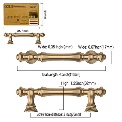 Amerdeco 10 Pack Champagne Bronze Cabinet Pulls 3" - color: Champagne Bronze, size: 3" hole center