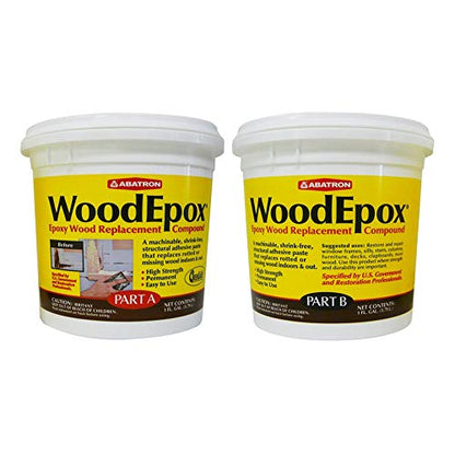 Abatron WoodEpox Kit - 2 Gallon - 2-Part Structural Epoxy Adhesive and Wood Hardener - Wood Filler Putty - size: 256 fluid ounce