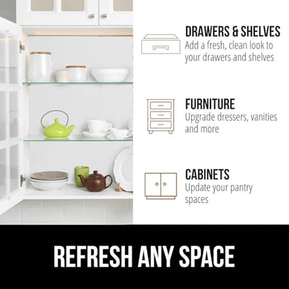 GORILLA GRIP® Peel and Stick Paper, Cabinet Liner, 17.5"x20' White - color: Bright White, size: 240"w X 17.5"l