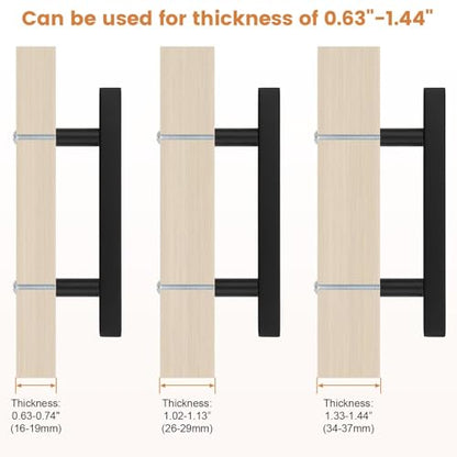 Probrico Matte Black Cabinet Handles & Pulls 3" Hole Centers Square 5 Pack - color: Black, size: Hole Center: 76mm(3inch)
