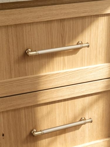 5 Pack Champagne Bronze Cabinet Pulls 6.3" Hole Center Brass Handles Drawer Pulls Closet Bathroom Vanity Dresser Hardware Zinc Alloy - color: Champagne Bronze, size: 6.3"(160mm) Hole Centers