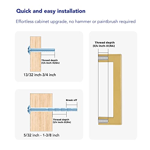 Ravinte Hardware Gold Cabinet Handles Drawer Pulls 3.75 Inch CC 10 Pack - color: Gold Square, size: 3-3/4" Hole Center