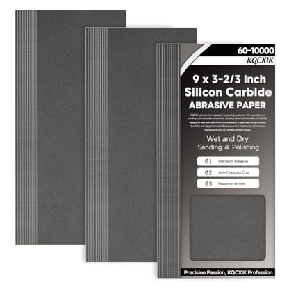 Premium 30-Sheet 800 Grit Wet Dry Sandpaper, 9 x 3-2/3 Inch - style: 800Grit