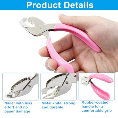 Handheld Staple Removers, Blue & Pink, 2Pcs - color: Blue & Pink