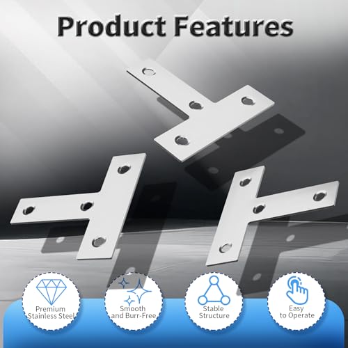 5pcs 60mm Flat T Shape Repair Mending Plate - size: 5Pcs 60 T Shape