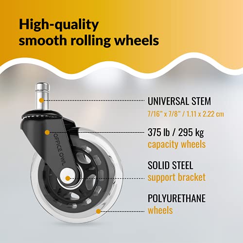 10 Pack Office Chair Wheels, Universal Replacement Casters for Desk Chairs - style: Clear - 10 Pack
