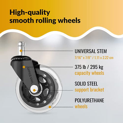 10 Pack Office Chair Wheels, Universal Replacement Casters for Desk Chairs - style: Clear - 10 Pack