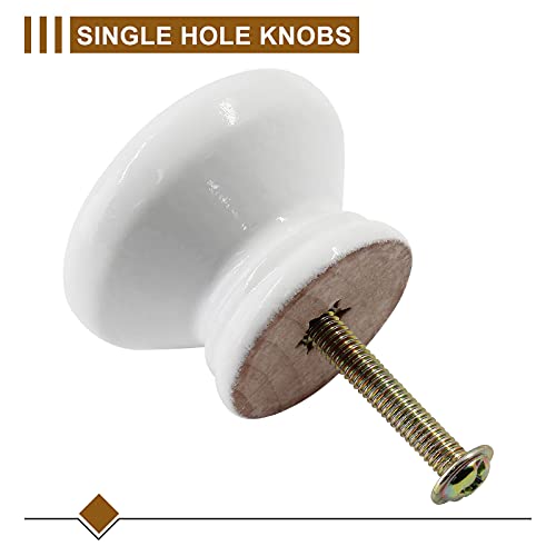 Zorfeter Wood Drawer Knobs, White, 20 Pcs - color: White Mushroom