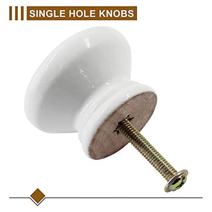 Zorfeter Wood Drawer Knobs, White, 20 Pcs - color: White Mushroom