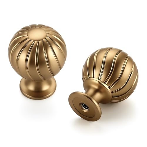 12 Pack Champagne Bronze Cabinet Knobs, 1 Inch Round Dresser Drawer Knobs - color: Champagne Bronze