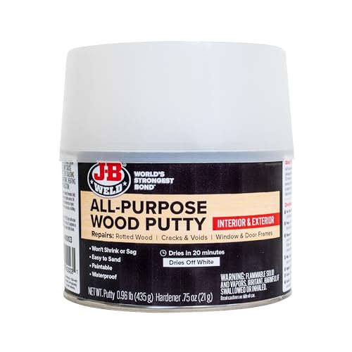 J-B Weld 40003 Wood Restore Repair Putty - 0.75 Pt. Putty, 0.75 Oz. Hardener - size: 12 oz