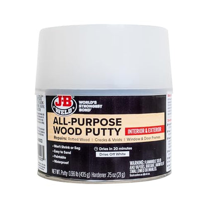 J-B Weld 40003 Wood Restore Repair Putty - 0.75 Pt. Putty, 0.75 Oz. Hardener - size: 12 oz