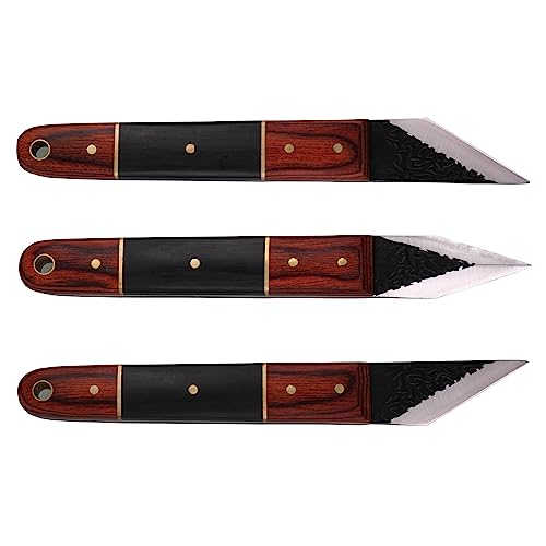 3pc Marking Knife within Tin Box, Marking Gauge Woodworking, Premium Woodworking Tool with High Speed Steel Sharp Blade, Beautiful Wood Handle - color: M-nf-3pc