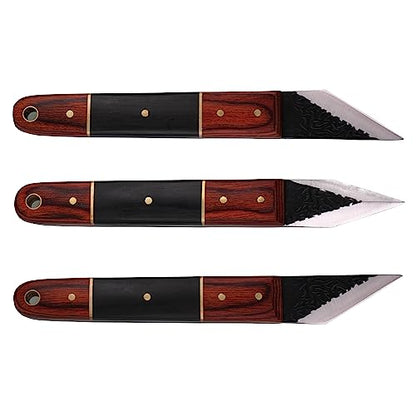 3pc Marking Knife within Tin Box, Marking Gauge Woodworking, Premium Woodworking Tool with High Speed Steel Sharp Blade, Beautiful Wood Handle - color: M-nf-3pc