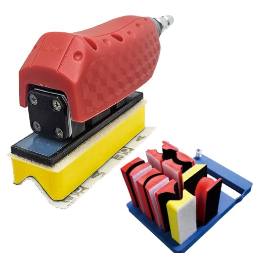 Air Straight Line Sander+ Interchangeable Contoured Profile Block&Sandpaper