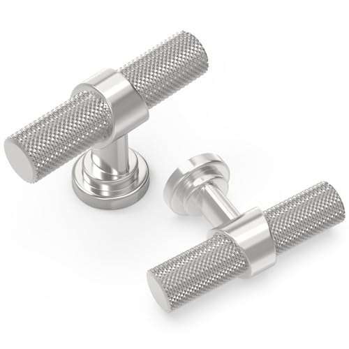 20 Pack Cabinet knurled Knobs Brushed Satin Nickel Kitchen Cabinet Knobs Aluminum and Zinc Alloy Drawer Pulls Solid Cabinet Hardware - color: Brushed Satin Nickel, size: 1.38'' Diameter(35mm)