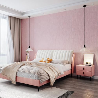 Grasscloth Textured Peel and Stick Wallpaper,Pink,24"x394" - color: Pink