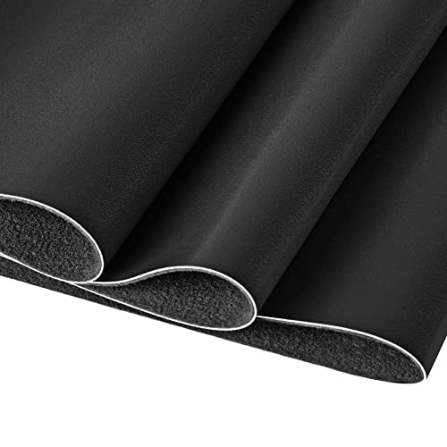 PU Fabric Material 2 Yards 54" x 72" Faux Synthetic Leather Sheets 1.2mm Thick Perfect for Upholstery, DIY Crafts, Hat Making, Hair Crafts Making, Sewing (Black) - color: Black, size: 2 Yards (54" x 72")