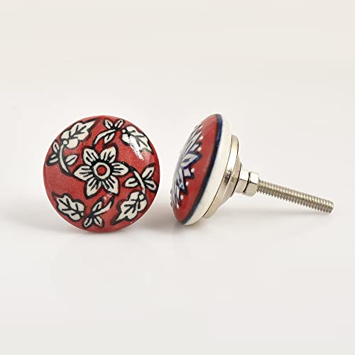 Ceramic Knobs, 12 Pieces Multi Color Handmade Hardware Handles, 2.5-inch Height and 1.7-inch Diameter, Polished, Round, for Kitchens, Bathrooms, Furniture - color: Multicolor