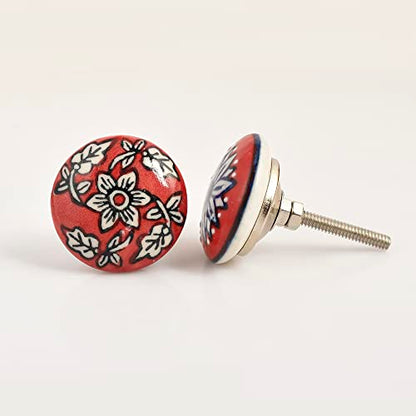 Ceramic Knobs, 12 Pieces Multi Color Handmade Hardware Handles, 2.5-inch Height and 1.7-inch Diameter, Polished, Round, for Kitchens, Bathrooms, Furniture - color: Multicolor